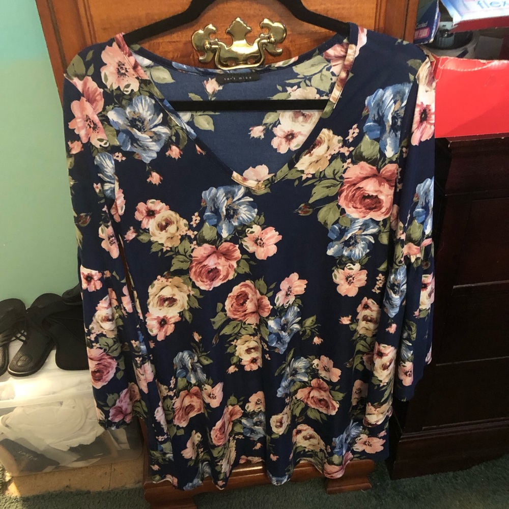 Floral V-Neck Women's Top